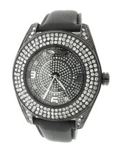 King Master Jumbo 55mm Round 12 Diamonds Silver Tone Case
