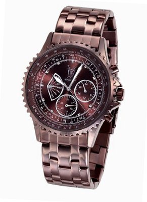 Bracelet Brown Big Dial Diamond Accent Multifunction Day Date Konigswerk AQ101102G