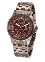 Brown Bracelet Multifunction Diamond Accent Dial Day Date Moon Phase Konigswerk SQ201444G