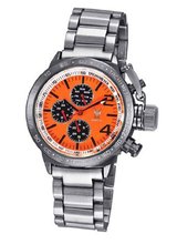 Classic Silver Bracelet Orange Dial Large Face Multifunction Day Date Konigswerk AQ202512G