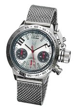 Designer Chronograph Big Face Silver Mesh Bracelet Konigswerk AQ100121G