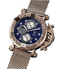 Dress Brown Mesh Bracelet Large Blue Dial Multifunction Day Date Konigswerk AQ101137G