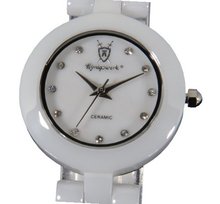 White Ceramic Small Mother Pearl CZ Diamond Dial Konigswerk CQ36L