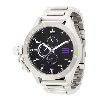 KR3W K1083-SIL Krucible Black Dial Stainless Steel