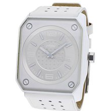 Kr3w Stealth White Dial Stainless Steel White Leather K1016W