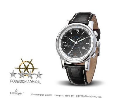 Kronsegler Admiral Diamond Chronograph steel - black