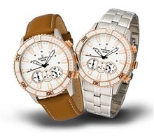 Kronsegler Akteur Chronograph steel-silvern/Rosè w. steelstrap