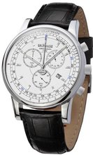 Kronsegler House M.D. 7122 Analog Quartz with Chronograph, White Dial, Black Strap