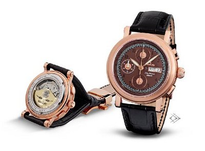Kronsegler Valjoux Automatic Chronograph Limit. Edition "Karl-Friedrich-Schinkel" rosegold-tobacco