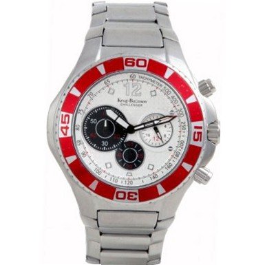 Krug Baumen 140605KM Challenger Silver Dial Red Bezel Chronograph