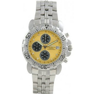 Krug Baumen 241269DM-Y Sportsmaster Metallic Yellow Diamond Chronograph