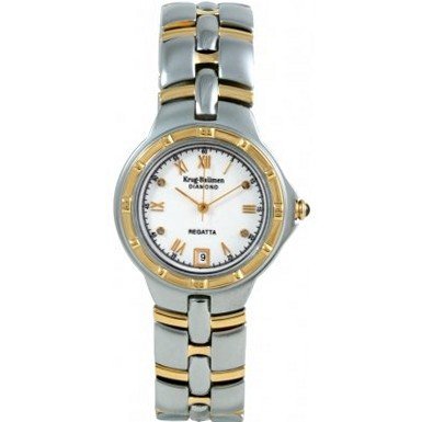 Krug Baumen 2614DM Regatta 4 Diamond White Dial Two Tone Strap
