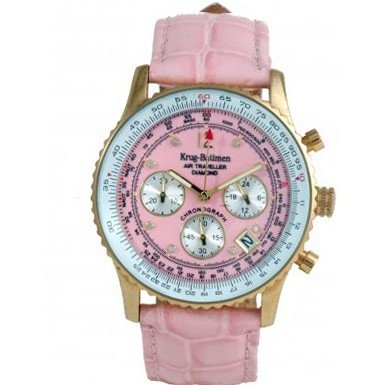 Krug Baumen 400215DS Air Traveller Pink Dial Pink Strap