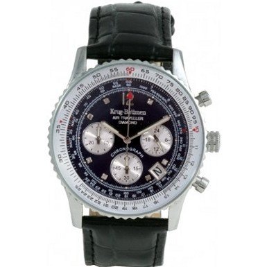 Krug Baumen 400508DS Air Traveller Blue Dial Black Strap