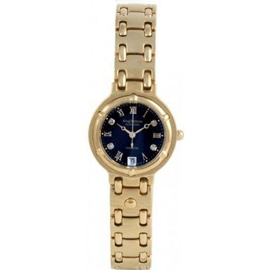 Krug Baumen 5118DL Charleston 4 Diamond Black Dial Gold Strap