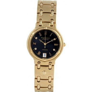 Krug Baumen 5118DM Charleston 4 Diamond Black Dial Gold Strap