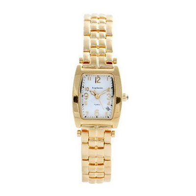 Krug-Baumen Ladies Tuxedo White Dial Gold Bracelet