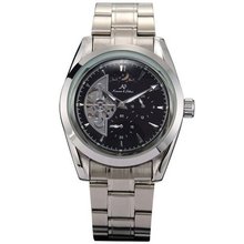 KS 24 Hours Analogue Black Automatic Mechanical Date & Day  Steel New KS056