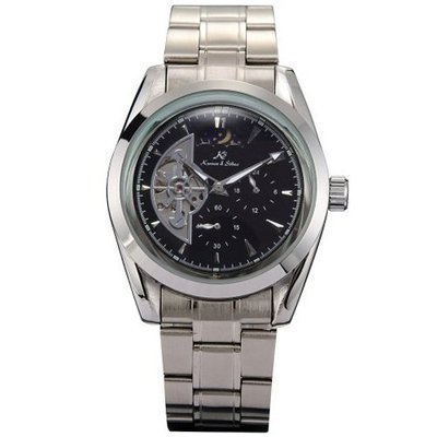 KS 24 Hours Analogue Black Automatic Mechanical Date & Day  Steel New KS056