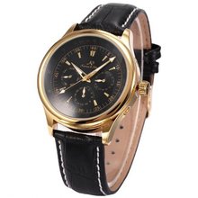 KS 6 Hands Gold Case White Dial Date Day  Automatic Mechanical Wrist KS095