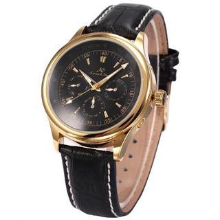 KS 6 Hands Gold Case White Dial Date Day  Automatic Mechanical Wrist KS095