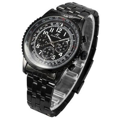 KS Aviator 6 Hands Date Black Dial Wrist Sport  Automatic Mechanical Wrist KS100
