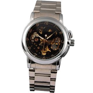 KS Black Skeleton Automatic Mechanical Stainless Steel Wrist + Box KS039