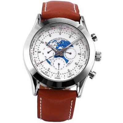 KS Luxury Dress Diamond White Automatic Mechanical Date Day Leather