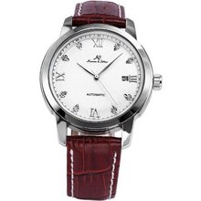 KS Luxury White Dial Date Automatic Mechanical Leather Dress Analog Wrist KS093