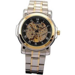 KS New Skeleton Analog Golden Black Automatic Mechanical  Steel + Box KS041