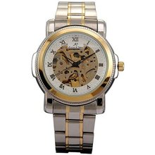 KS Skeleton Analog Golden Silver Steel  Automatic Mechanical Wrist New KS040