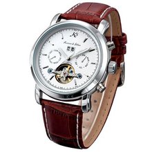 KS Tourbillon Automatic Mechanical Date White Dial Sport Wrist KS004