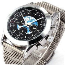 Ks Transocean Automatic Mechanical Day Date 24Hrs Black Wrist + Box KS086