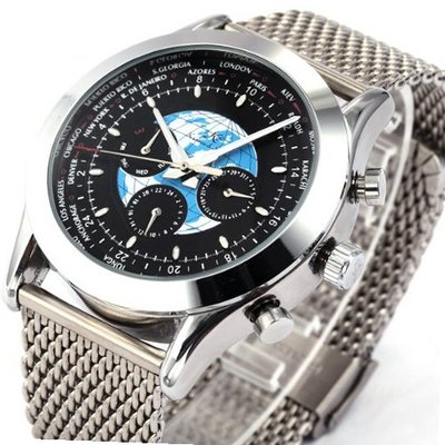 Ks Transocean Automatic Mechanical Day Date 24Hrs Black Wrist + Box KS086