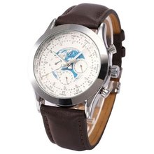 KS Transocean Diamond Dial Auto Mechanical Day Date 24 Hours Leather KS106