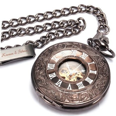 KS White Skeleton Hand-Winding Mechanical Pendant Analog Awesome Pocket KSP005