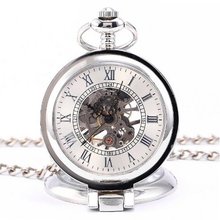 Magnifying Skeleton Dial Unique Steampunk Pendant FOB Mechanical Pocket WPK134