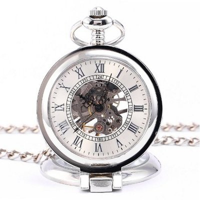 Magnifying Skeleton Dial Unique Steampunk Pendant FOB Mechanical Pocket WPK134