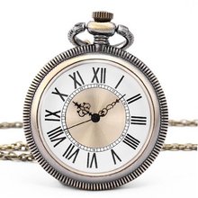 Vintage Retro Copper Classic Steampunk Romans Dial Quartz Pendant Pocket WPK138
