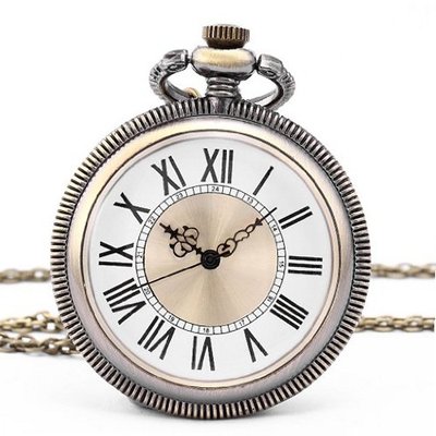 Vintage Retro Copper Classic Steampunk Romans Dial Quartz Pendant Pocket WPK138