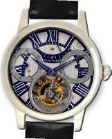 KULTUhR Automatic Self Winding Tourbillon with Anthracite and Bluish Hand-Skeletonized Dial Limited Edition