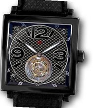 KULTUhR Quadra Tourbillon with Black Luminous Numerals on Carbon fiber Dial - Black Case Limited Edition