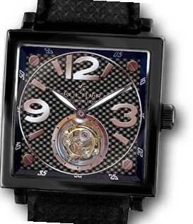 KULTUhR Quadra Tourbillon with Rose Gold Numerals on Carbon Dial - Black Case Limited Edition