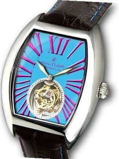 KULTUhR Saint Tropez Tourbillon with Pink Numerals on Turquoise Blue Dial Limited Edition