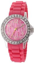 L by ELLE LE50010P08 Pink Plastic Stones Pink Dial