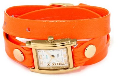 La Mer Collections LAMERNEON_2GOLDSQ Neon Orange/Gold Square Simple