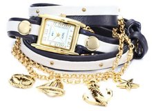 La Mer Collections LMCW7004 Portofino Gold Charm Chain Wrap