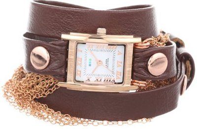 La Mer Collections LMDUO1002 Brown Rose Gold Rio Rose Gold Bracelet Wrap