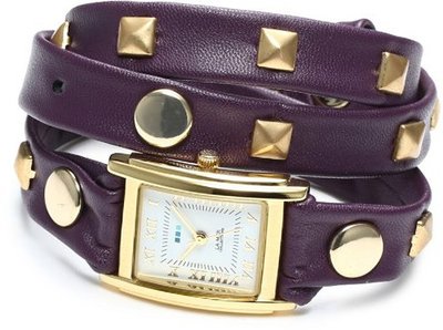 La Mer Collections LML1010H Layered and Studded Purple and Gold Pyramid Studs Wrap