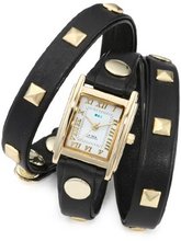 La Mer Collections LMLW1010A Black Gold Pyramid Stud Wrap